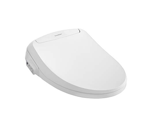 SmartBidet SB-100R Electric Bidet Seat for Elongated Toilets with Remote Control, Stainless Steel Nozzle with Removable Nozzle Cap, Child Wash Function, Slim and Strong Design in White