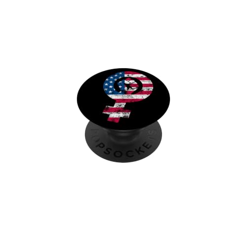 Feminist 4th Of July USA American Flag Vintage PopSockets Adhesive PopGrip