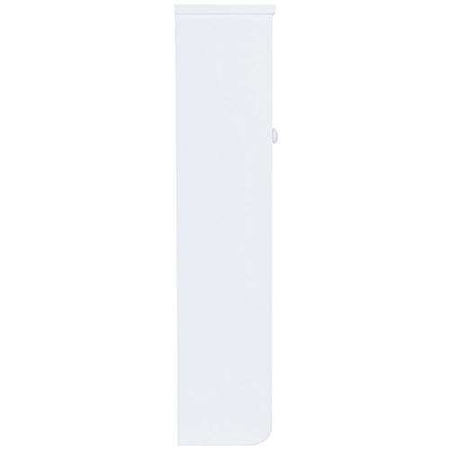 AlwaysPrekit MDF Bathroom Wall Storage Cabinet Mounted cabinets with Dual Door, Open Cubby Simple Design Perfect Wall Mount Storage Shelf Organizer for Bathroom Kitchen Bedroom White