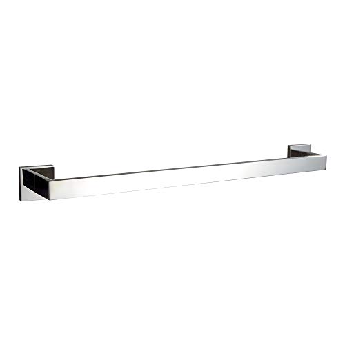 Turs SUS 304 Stainless Steel Bathroom Towel Bar Square Towel Holder Rack Storage Organizer Hanger 24-Inch, Polished Finish