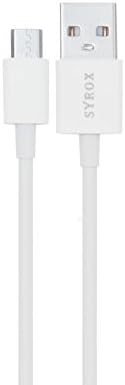 Syrox Micro USB Cable Android, USB to Micro USB Cables White High Speed USB2.0 Sync and Charging 2.4A for Nokia X3 Touch and Type Nokia X3-02
