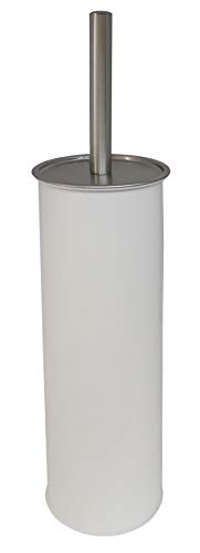 FurnitureXtra™ Classic Style Powder Coated Epoxy Steel Toilet Brush Holder (White)