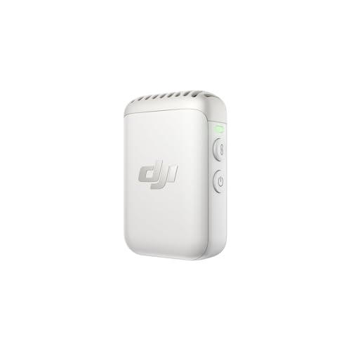 DJI Mic 2-Sender (Perlweiß), kabelloses Mikrofon, intelligente Rauschunterdrückung, 14 Stunden interne Aufnahme, 6 Stunden Akkulaufzeit, magnetische Befestigung, Bluetooth-Mikrofon, Vlogs
