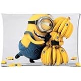 Custom Despicable Me Minion with Banana Pillowcase Standard Size 20x30 Soft Pillow Cover Case