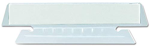 100 Pack Hanging Folder Tabs and Inserts, 3.5", Clear, 1/3 Cut