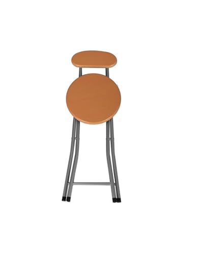MOMENT Portable Wooden Folding Chair with Backrest, Steel Tube Bracket 330lbs, Foldable Prayer Chairs Round Seat Stool for Adults, Camping, Picnics, Prayer, Masjid, Indoor and Outdoor, Brown