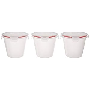 Amazon Brand – Solimo Plastic Kitchen Storage Container Set, 1 Litre, 3-Pieces, Transparent