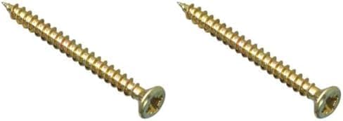 ForgeFix Multi-Purpose Single Thread Screws | 3.5x50mm | Zinc Yellow Passivated | Box 200 (Pack of 2)