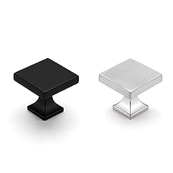 homdiy 25 Pack Black Square Cabinet Knobs Matte