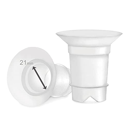 Maymom Flange Insert 21 mm Compatible with Medela and Spectra 24 mm Shields/Flanges. Use with Medela Freestyle and Momcozy S9/S11/S12 to Reduce Nipple Tunnel Down to 21 mm; Fit Momcozy 24 mm Cup. 2pc