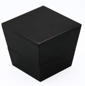 Amazon 取り寄せ商品 台形ミニ二段入子重箱 黒 日本製 漆器 和食器 和モダン おしゃれ おもてなし お重 重箱 2段 お正月 お花見 運動会 重箱 オンライン通販