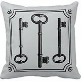 Custom Background Color Skeleton Key Pillow Case
