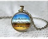 Elton John Yellow Brick Road Round Pendant Necklace or Keychain