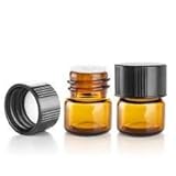 1/4 Dram AMBER Glass Vial - Screw Cap w/ Orifice Reducer - Pack of 144