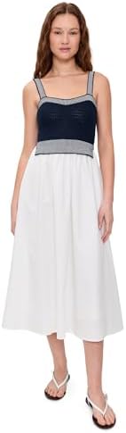 MOON RIVER Women's Striped Knit Top Midi Dress, Cream, S at Amazon Women's  Clothing store