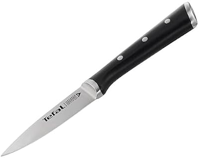 Ingenio Ice Cuchillo pelador, Acero cepillado, cuchillo de Una Sola pieza, Mango remachado, Negro, 9 cm