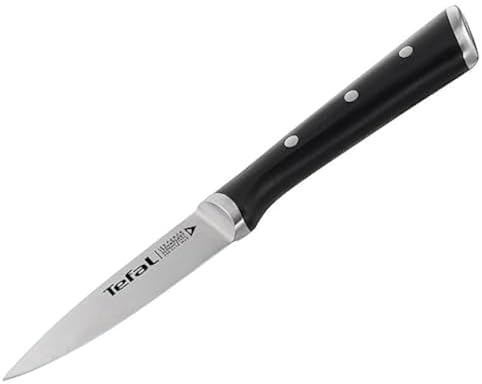 Ingenio Ice Cuchillo pelador, Acero cepillado, cuchillo de Una Sola pieza, Mango remachado, Negro, 9 cm
