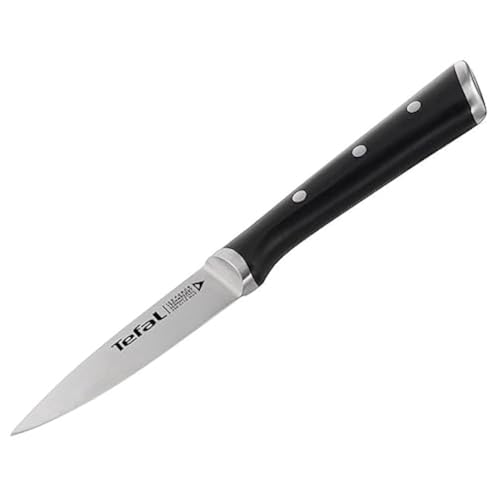 Ingenio Ice Cuchillo pelador, Acero cepillado, cuchillo de Una Sola pieza, Mango remachado, Negro, 9 cm