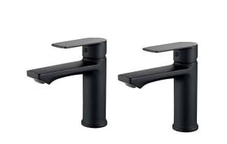 Photo 1 of BELZ Bathroom Faucet, Modern Single Handle One Hole Bath Vanity Sink Faucets (2-Pack-Matte Black-No Drain)