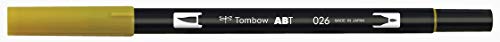 Tombow 56503 Dual Brush Pen Art Marker, 026 - Yellow Gold, 1 Pack. Blendable, B…