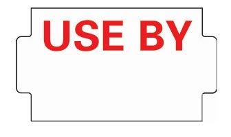 NOR 25x14mm USE by White Ptd Red Freezer Labels (15k) for NOR 3/9 B Price Gun
