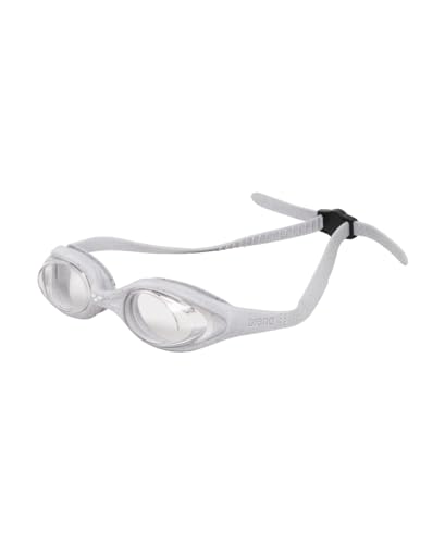 arena Spider Zwembril voor volwassenen, uniseks, met uv-bescherming, anti-condens, zelfinstellende neusbrug, hypoallergene siliconen afdichtingen, transparant, grijs