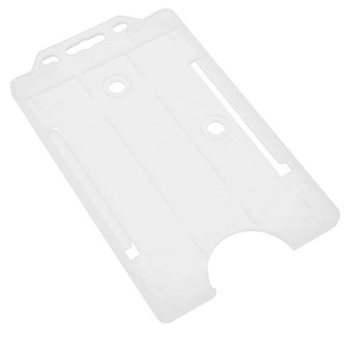 Identity-Plus: Clear/Opaque Rigid Open Faced Single Sided Portrait ID Card Badge Pass Holder (100)