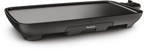 Tefal CB501812, Countertop Griddle Appliance - 1800W Grill, Aluminium, Black, Enamel, Rectangular, Non Stick Coating, for 8 people