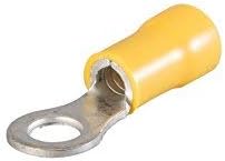 Gocableties 100 Pack of Yellow Ring Terminals, 5.3mm (2BA), Premium Range