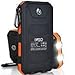 IVSO 11000mAh Solar Charger- Portable Solar Power Bank / Backup External Battery Pack with 2 USB Port +2 LED Light + Carabineer + Compass for Cellphone, Tablet, Camera at Emergency Outdoors (Orange)