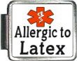 Allergic To Latex Medical Alert Italian Charm Bracelet Link