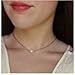 Geerier Dainty Chain Choker Necklace Single Artificial Pearl Choker Silver Tone Clavicle Chain Necklace Jewelry For Women