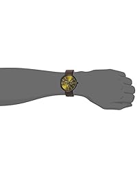 Ted Baker 'Jack' de acero inoxidable y piel vestido reloj de cuarzo de los hombres, color: café (Modelo: 10031502)