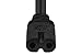 SF Cable 1ft Ultra Low Profile Angle Non-Polarized Power Cord NEMA 1-15P to IEC320 C7 18/2 AWG