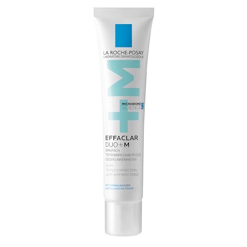 La Roche Posay Anti-Akne Gesichtscreme, Dreifach tiefenwirksame Pflege gegen Pickel, Mitesser und Unreinheiten, Mit Anti-Rückfall-Effekt, Mit Niacinamid, Phylobioma und Procerad, Effaclar Duo+M, 40 ml