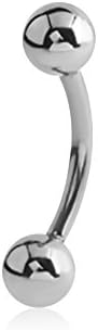 Pupick Bellybutton Ring Body Piercing Jewelry Titanium Surgical Steel Internally Threaded Curved Barbell 12g Multiple Style