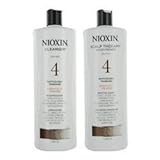 Nioxin System 4 Cleanser & Scalp Therapy for Fine Treated Hair Duo Set, 33.8 oz for each bottle