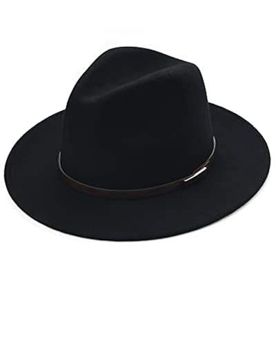 Leather Hat Wide Brim Crushable Hat FURTALK Fedora Hats For