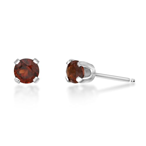 0.60 Carat Round Garnet Stud Earrings