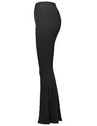 Pantalones acampanados para dama, ligeros, con cintura alta, talla grande