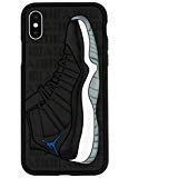 iPhone Xs Max Case, Jordan 11s 3D Textured Sneaker Shockproof Protective Grippy Case (Space Jams (Blue))