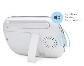 Enhanced two-way audio allows you to clearly speak or sing to your baby.