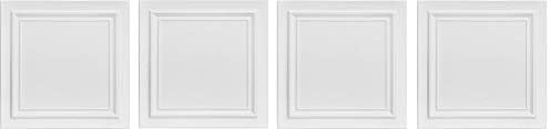 A la Maison Ceilings 1993 Line Art - Styrofoam Ceiling Tile (Package of 8 Tiles), Plain White (4-(Pack))