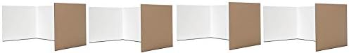 Flipside Products Corrugated Study Carrels, 12" x 48", White, Pack of 24 (60005) (Fоur Paсk)