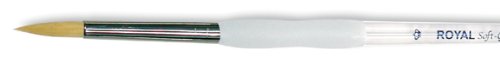 Royal & Langnickel Soft-Grip Golden Taklon Round Brush: Size 5/0