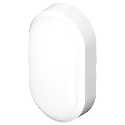 4lite Pylus Outdoor Oval Wall Light (White) 1100lm Bulkhead IP54 LED Integrated Exterior Light - 4L2/3217-4Yr Guarantee
