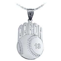 Amazon.com: Baseball Sport Charm Personalized with Name and Number - Sterling Silver - Made in 