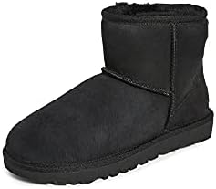 Amazon.com | UGG Women's Classic Ultra Mini Lthr Boot, Black, 6
