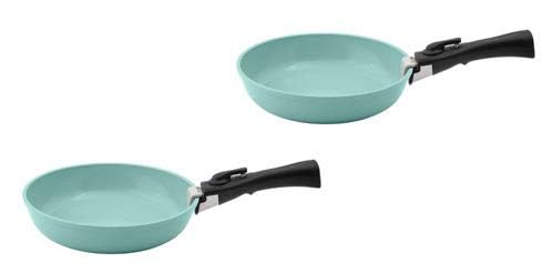 JadeCook Bateria de Cocina Jade Smart de 10 Piezas Recubrimiento Antiadherente con Mango Removible Sarten 20 cm Cacerola 20 cm Wok 24 cm Libre de Toxicos Set de Ollas para Cocina