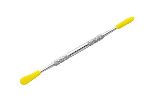 PeakState420 Silicone Honey Straw Travel Kit 6.5"| Carving Tool for concentrate wax| Budder Pipe | Pipe extracts | Wax Pipe (Yellow)